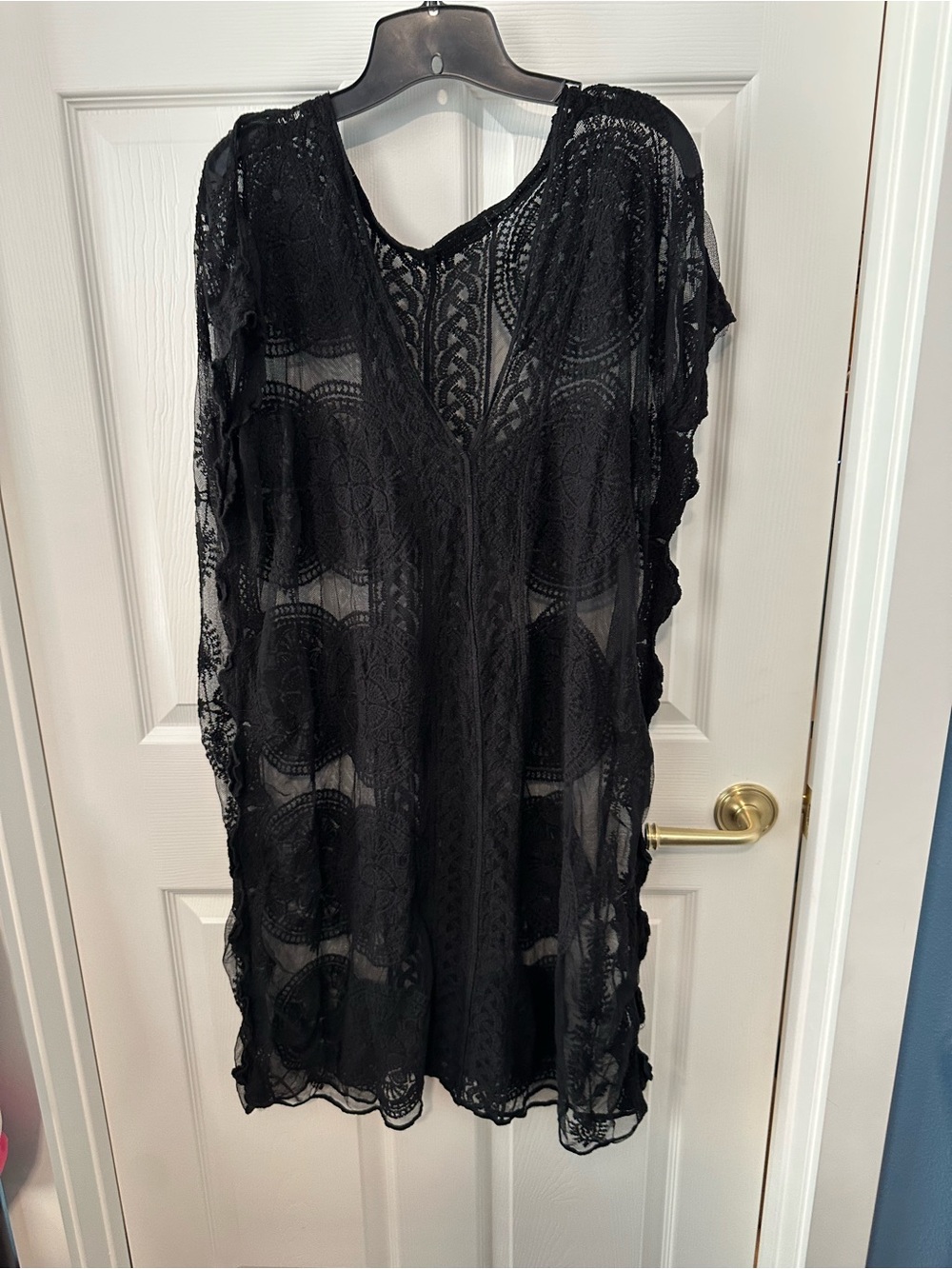 Black Lace Swim Cover-Up Tunic
